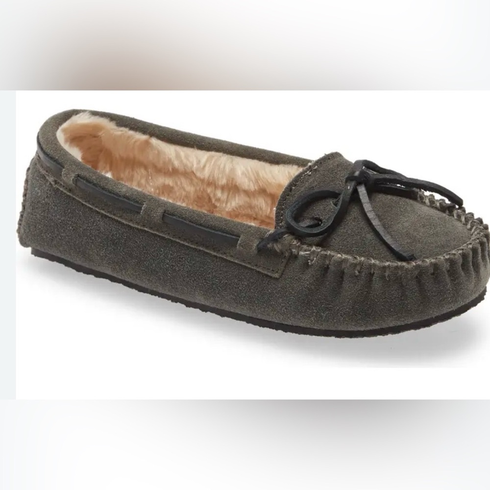 Minnetonka Gray Moccasins for Women